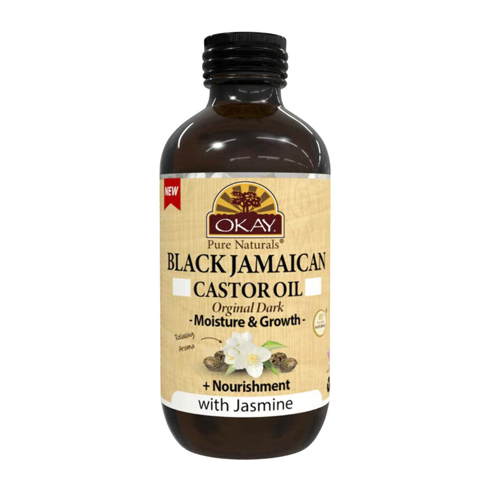 Okay Black Jamaican Castor Oil Original Dark, Jasmine, 4 Oz